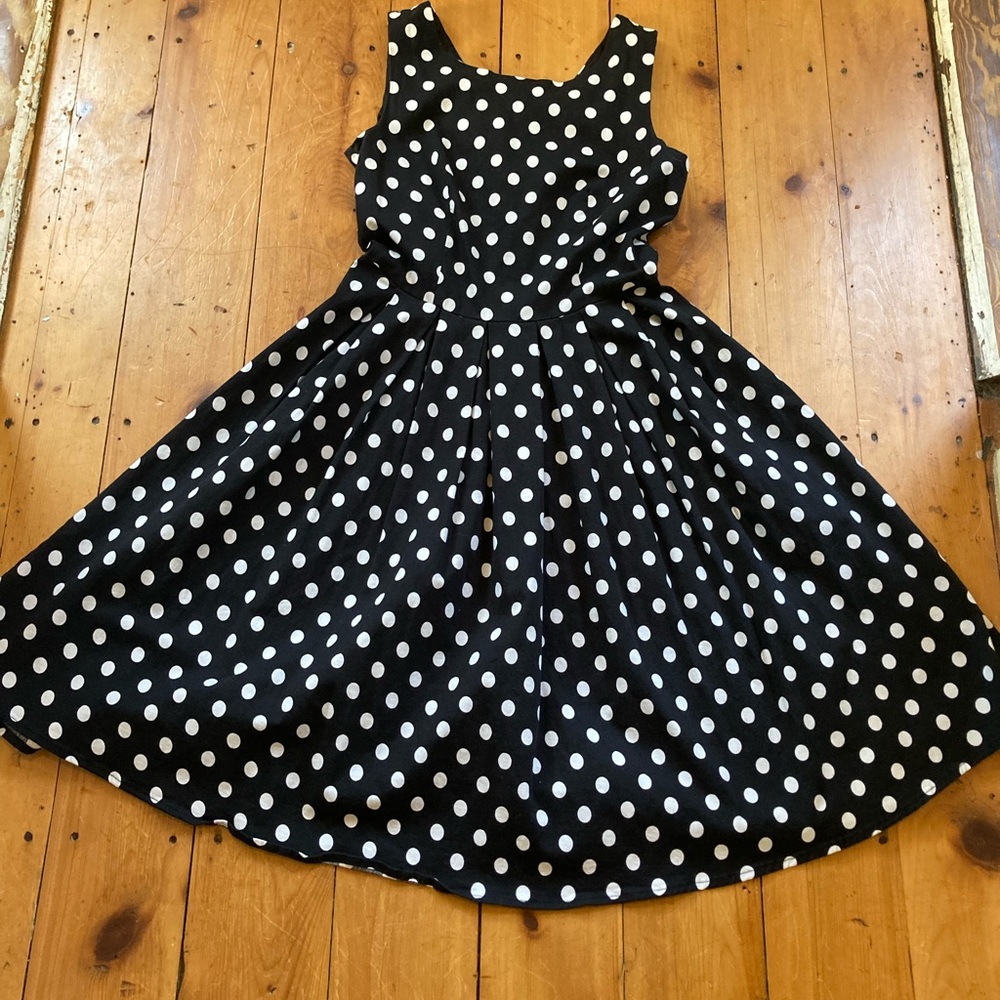 Mod Cloth: Black Polka Dot Dress